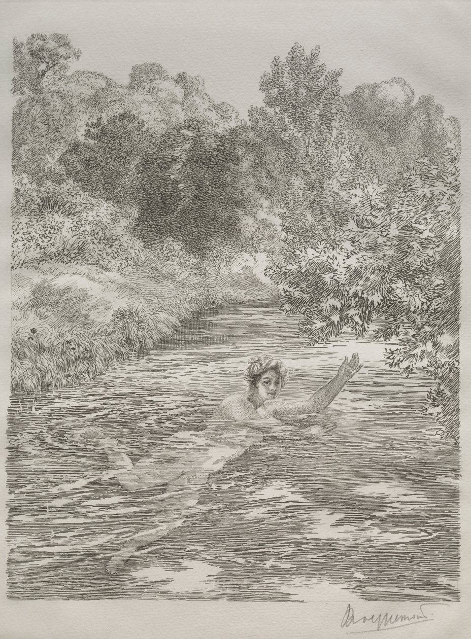 The Bather, c. 1860-70. tekijältä Felix Bracquemond
