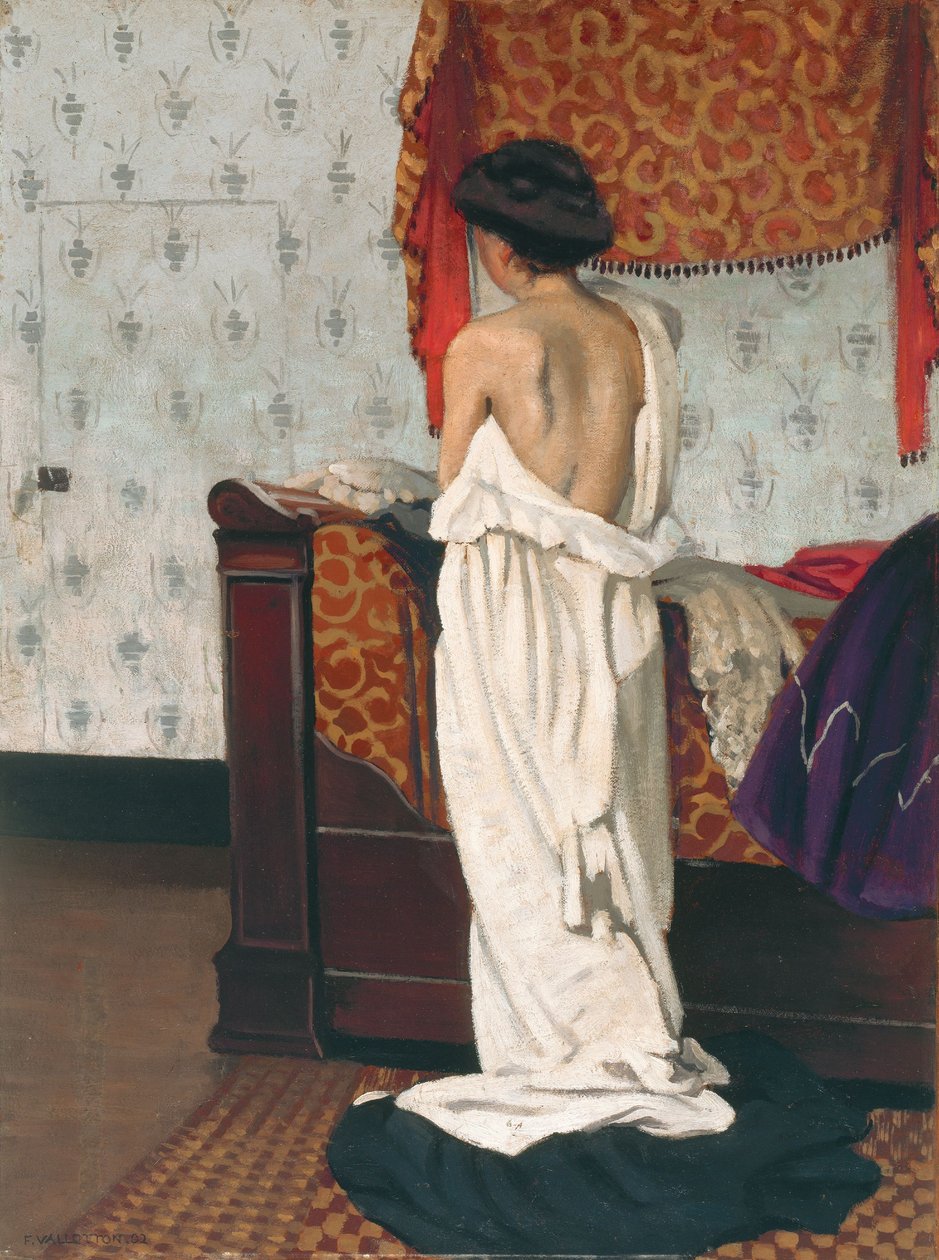 Alaston selkä sisätiloissa tekijältä Felix Edouard Vallotton