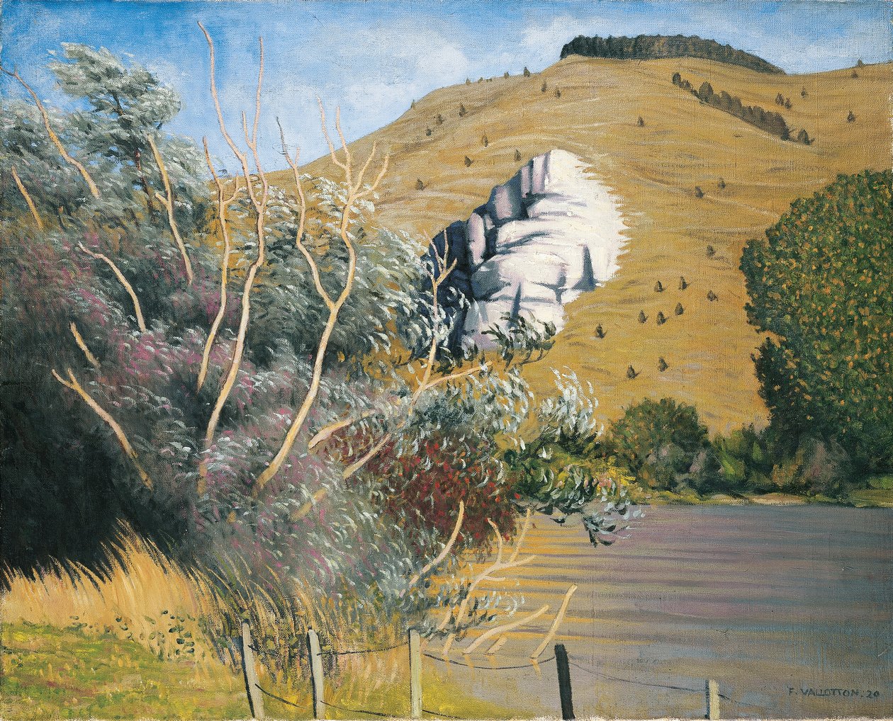 Seinen ranta Tournedosissa, 1920 tekijältä Felix Edouard Vallotton