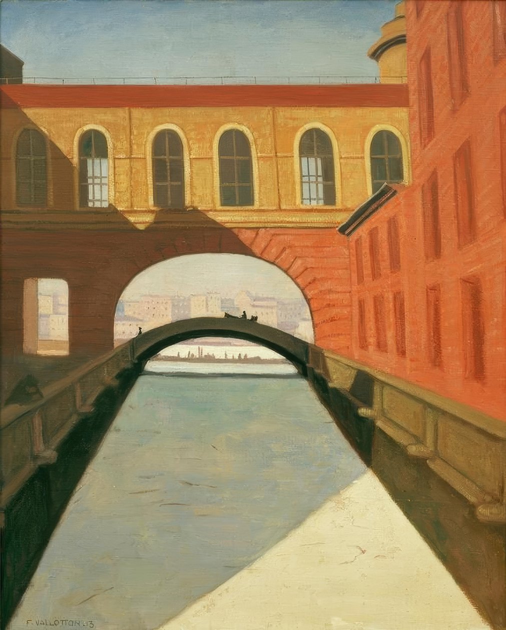 Canal gele et pont pres de l’Ermitage Saint-Petersbourgissa tekijältä Felix Edouard Vallotton