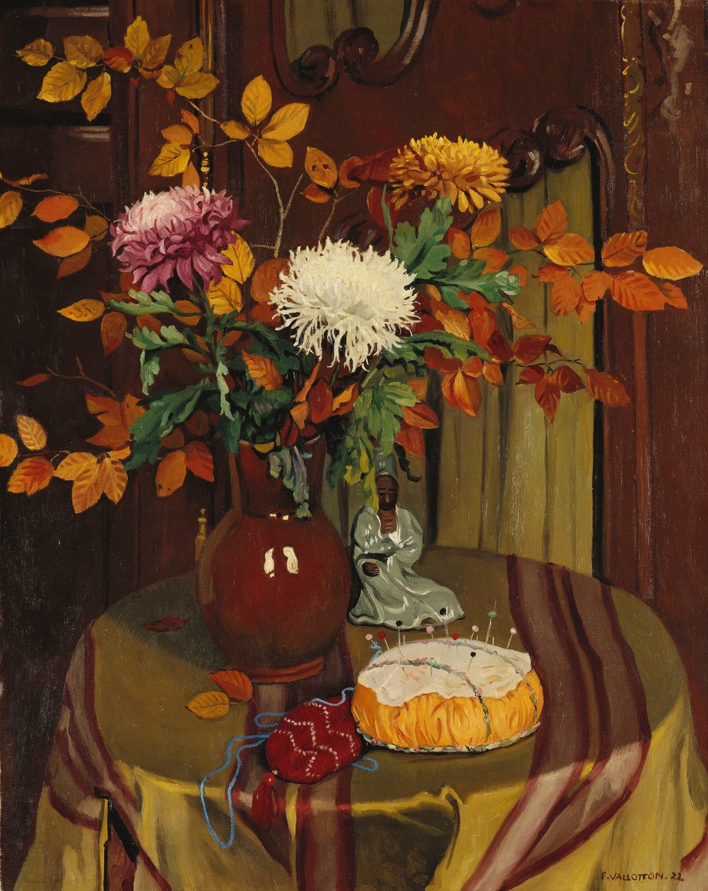 Krysanteemit ja syksyn lehti; Krysanteemit ja syksyn lehdet, 1922 tekijältä Felix Edouard Vallotton