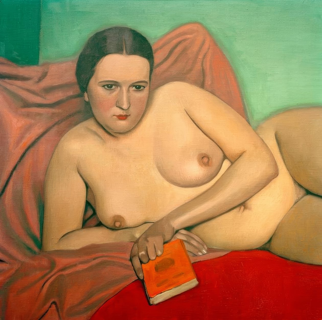 Femme nue rentant un livre tekijältä Felix Edouard Vallotton