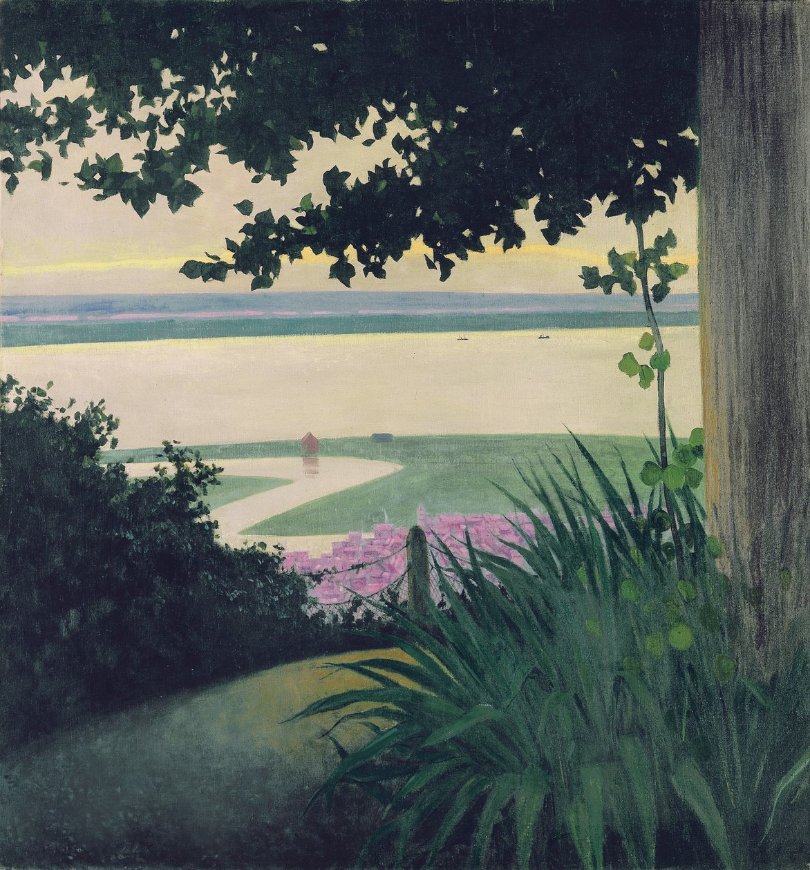 Honfleur ja Seinen lahti, 1910 tekijältä Felix Edouard Vallotton