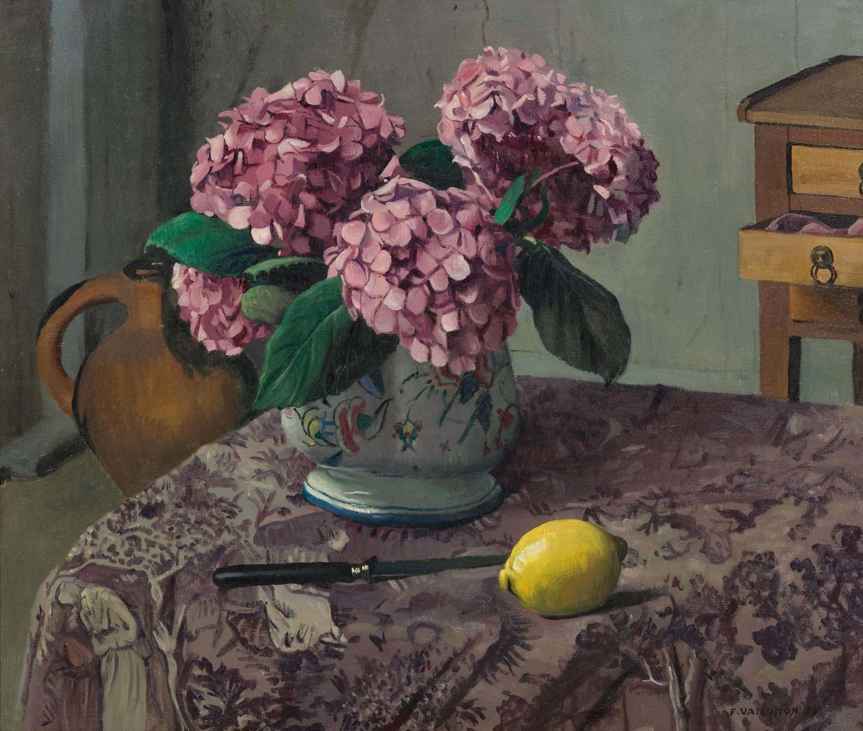 Hortensiat ja sitruuna, 1923. tekijältä Felix Edouard Vallotton