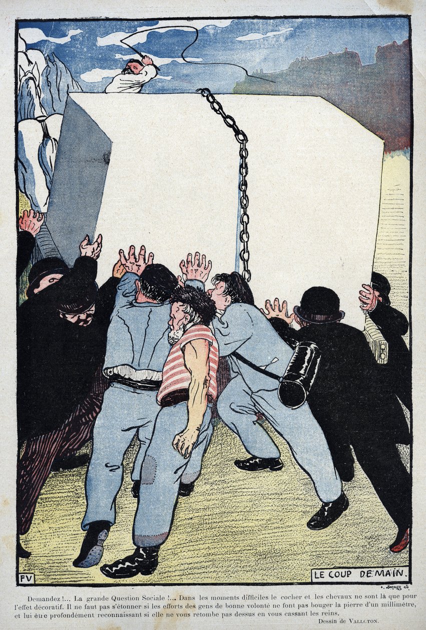 Avustusvallankaappaus - Suuri sosiaalinen kysymys... - Felix Vallotton tekijältä Felix Edouard Vallotton