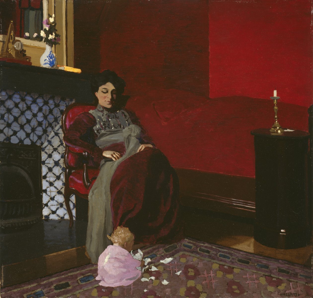 Madame Vallotton ja hänen veljentytär Germaine Aghion, 1899 tekijältä Felix Edouard Vallotton