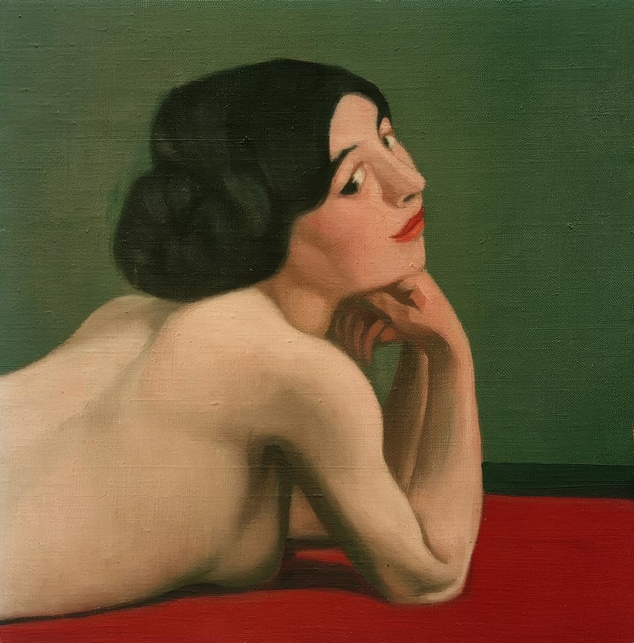 Nu couché au tapis rouge tekijältä Felix Edouard Vallotton