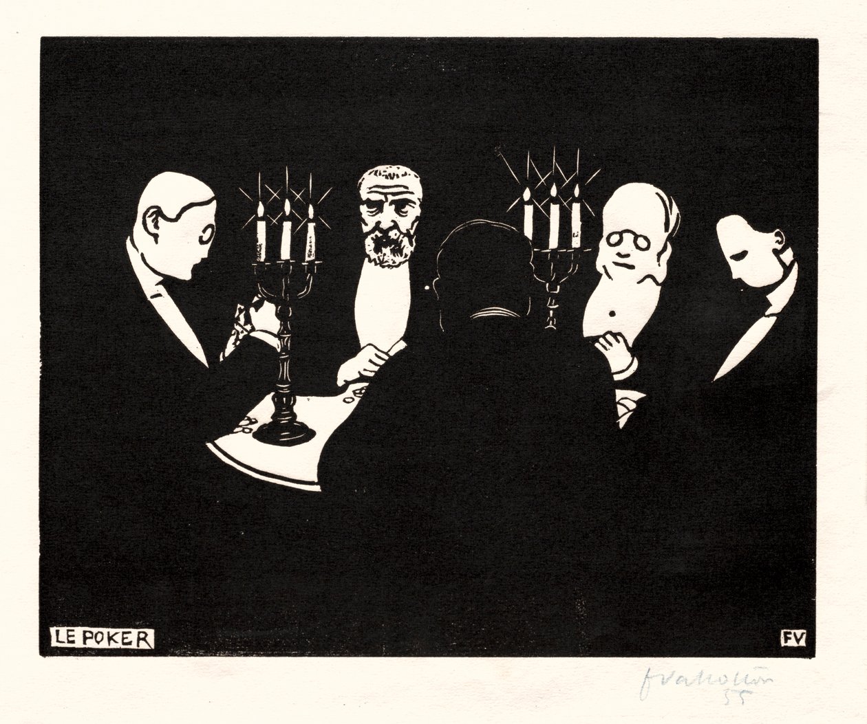 Pokeri, 1896. tekijältä Felix Edouard Vallotton