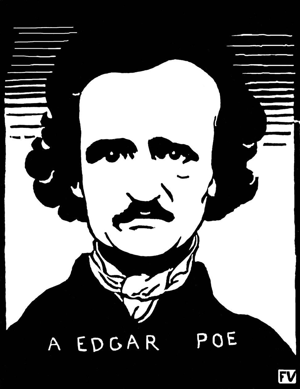 Edgar Allan Poen (1809-1849) muotokuva. Felix Edouard Vallottonin (1865-1925) maalaus tekijältä Felix Edouard Vallotton