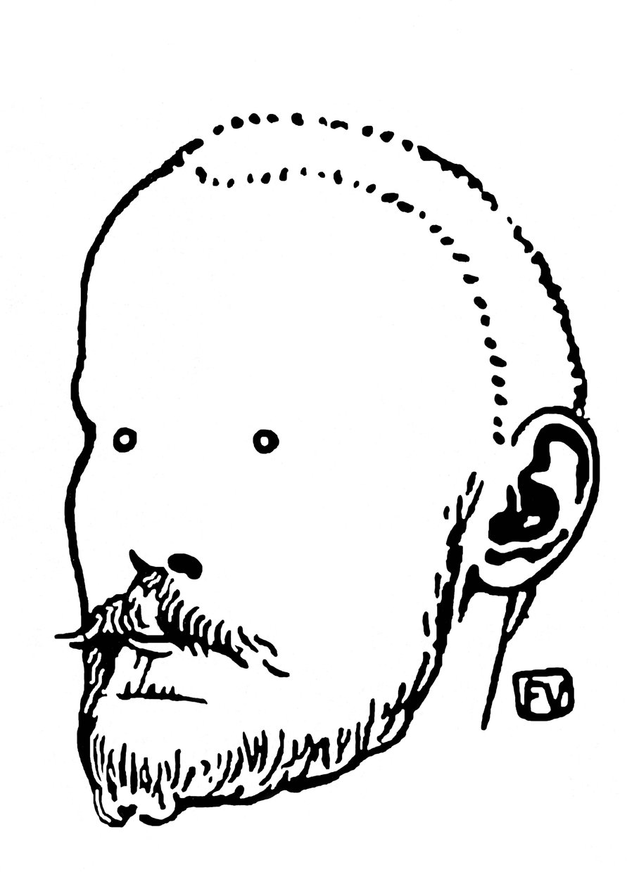 Jules Renardin (1864-1910) muotokuva. Kaiverrus Felix Edouard Vallotton (1865-1925) tekijältä Felix Edouard Vallotton
