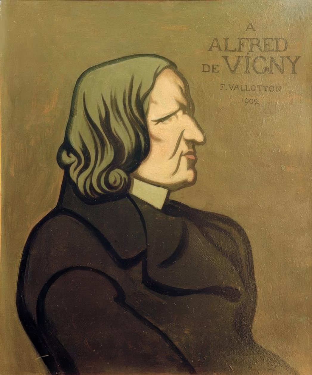 Portrait de Vigny, koristeellinen maalaus tekijältä Felix Edouard Vallotton