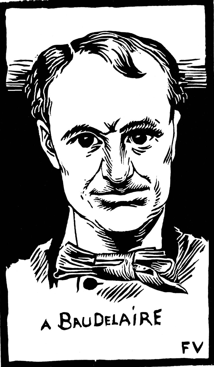 Charles Baudelairen (1821-1867) muotokuva tekijältä Felix Edouard Vallotton