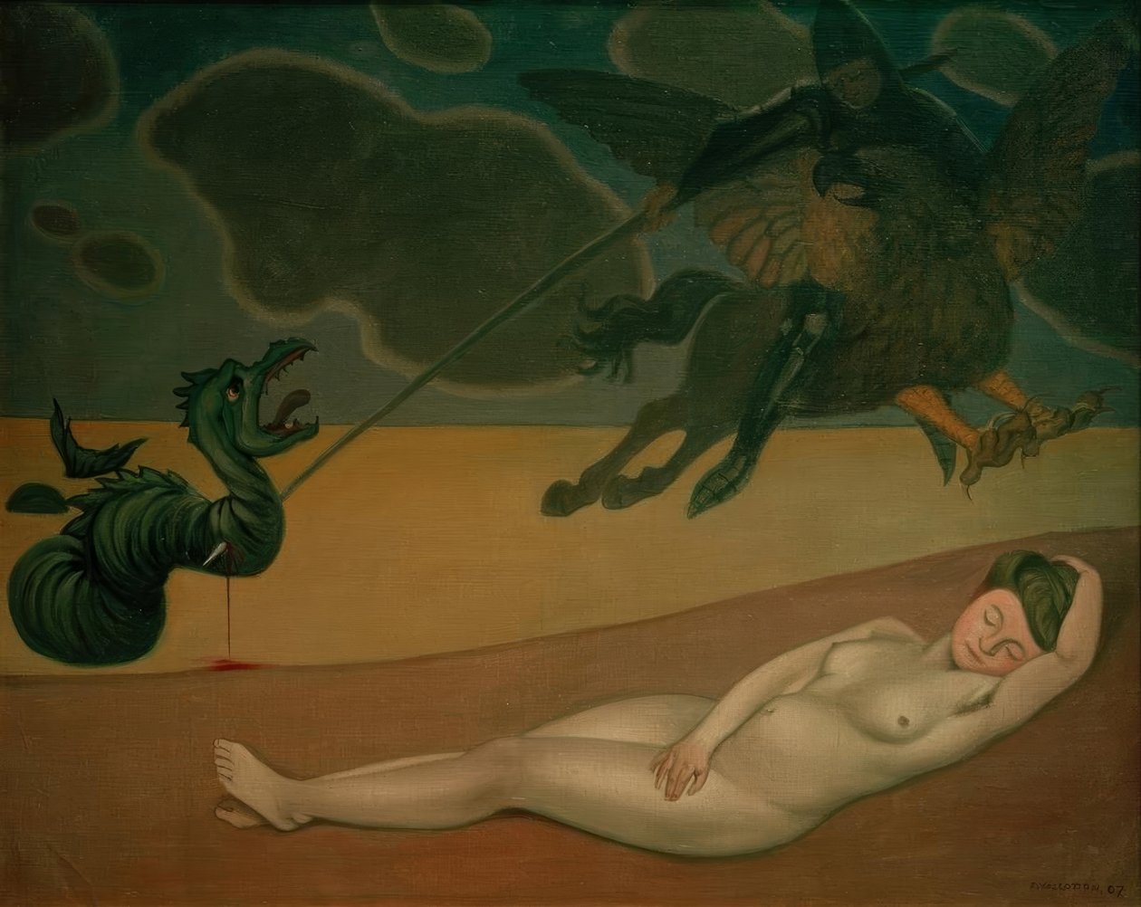 Roger délivrant Angélique tekijältä Felix Edouard Vallotton