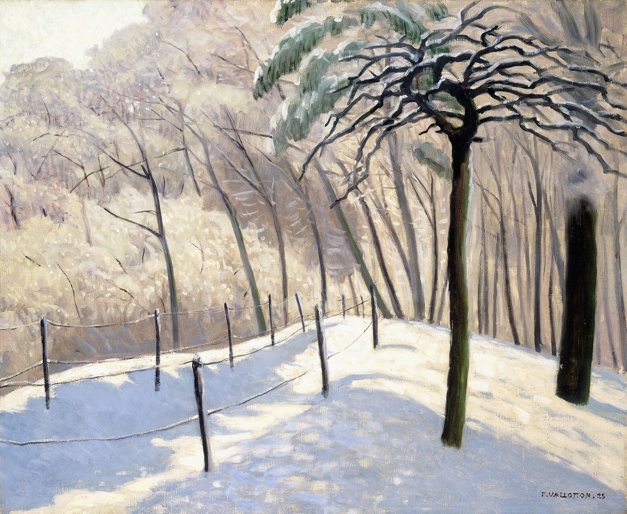 Luminen maisema Bois de Boulognessa; Luminen maisema Bois de Boulognessa, 1905 tekijältä Felix Edouard Vallotton
