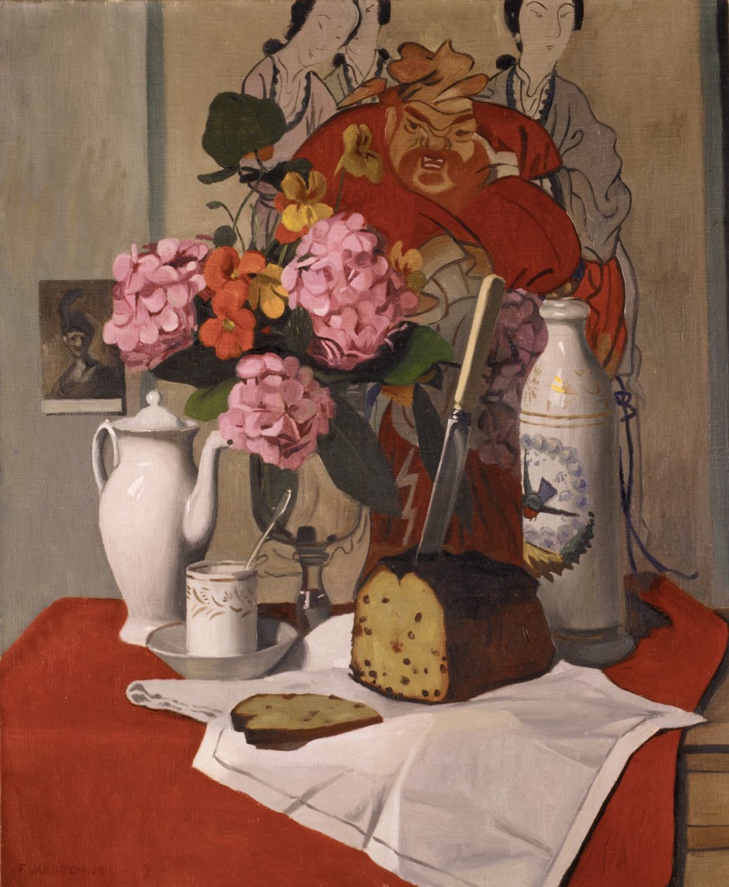 Asetelma kukkien kanssa, 1925 tekijältä Felix Edouard Vallotton