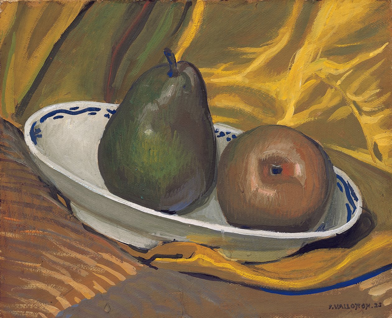 Asetelma päärynöiden kanssa, 1921 tekijältä Felix Edouard Vallotton
