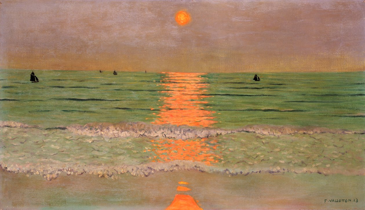 Auringonlasku, 1913 tekijältä Felix Edouard Vallotton