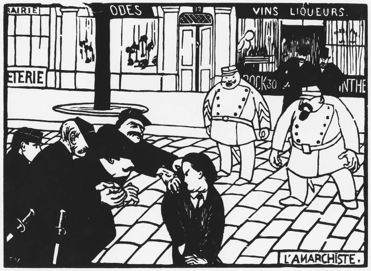 Anarkisti, 1892 tekijältä Felix Edouard Vallotton