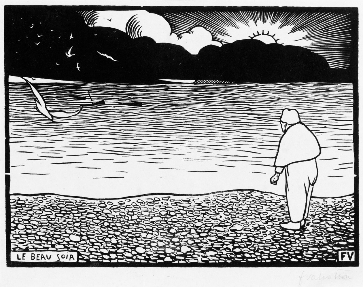 Kaunis ilta, 1892 tekijältä Felix Edouard Vallotton