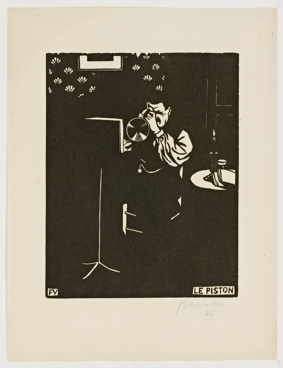 The Cornet, sarjasta "Musical Instruments", 1896-97 tekijältä Felix Edouard Vallotton
