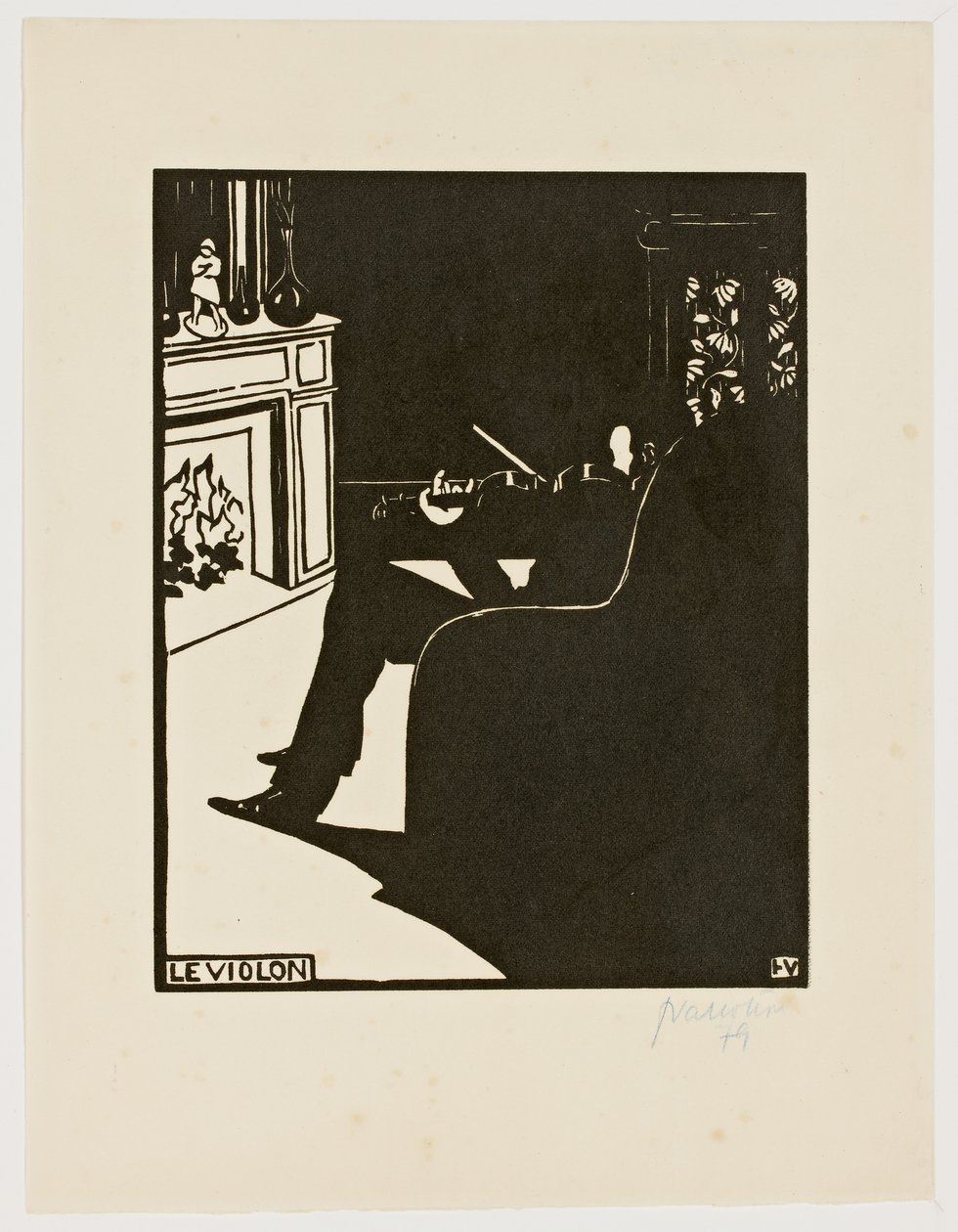 Viulu, sarjasta "Soittimet", 1896-97 tekijältä Felix Edouard Vallotton