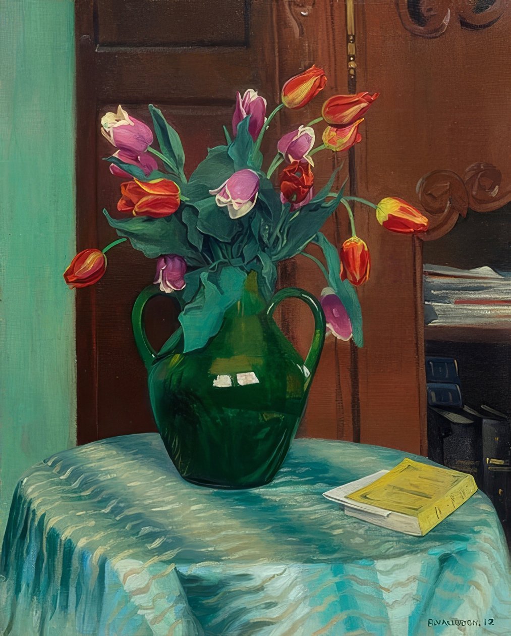 Tulpenstrauß (vaaleanpunaiset ja punaiset tulppaanit). 1912 tekijältä Felix Edouard Vallotton