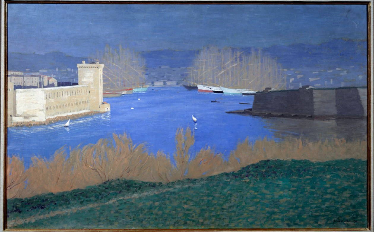 Näkymä Marseillen satamasta Felix Vallottonin (1865-1925) maalaus 1901 Yksityinen kokoelma - Näkymä Marseillen satamasta. Felix Vallottonin (1865-1925) maalaus tekijältä Felix Edouard Vallotton