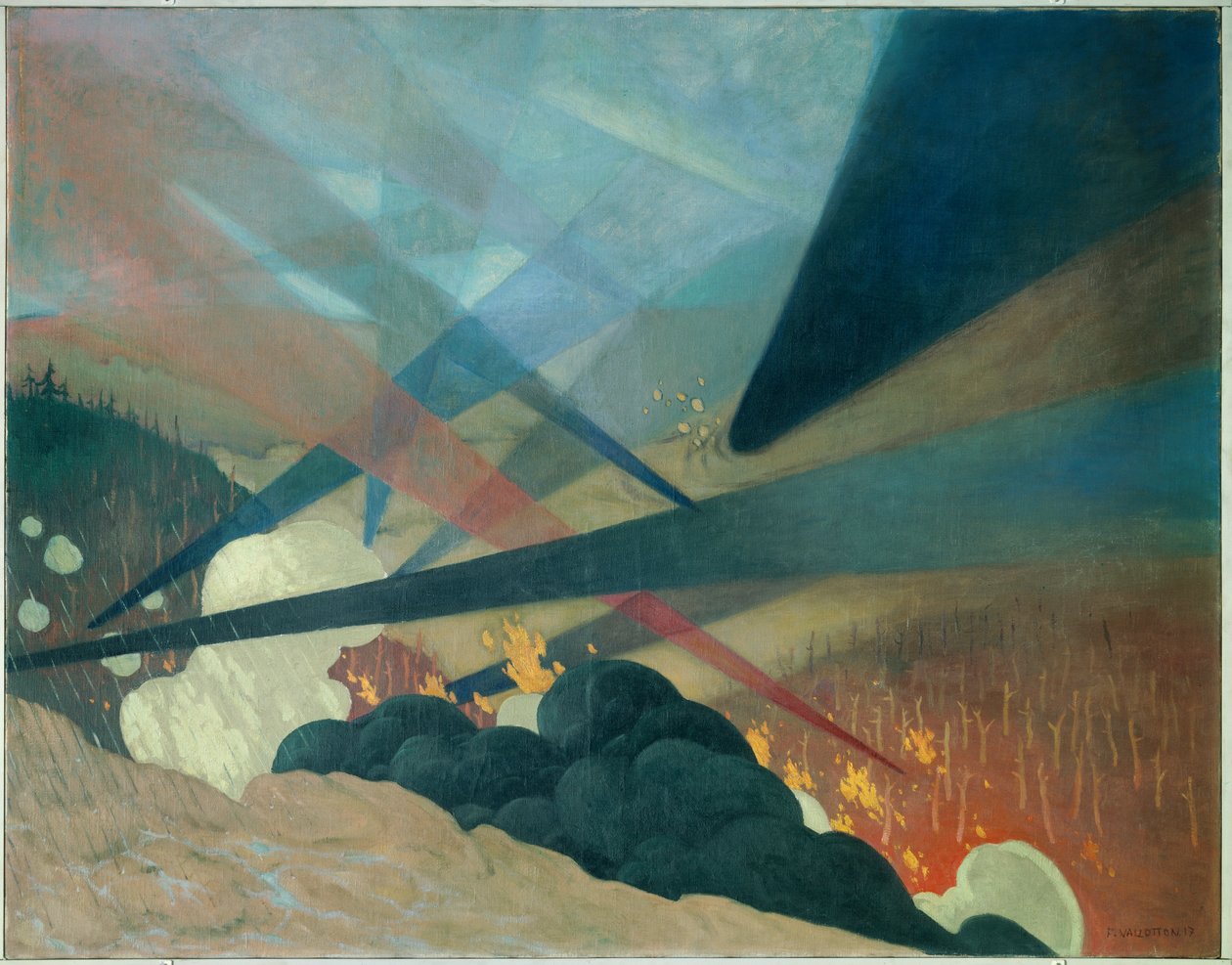 Ensimmäinen maailmansota: "Verdun". Felix Vallottonin (1865-1925) maalaus Ec. Sud. tekijältä Felix Edouard Vallotton