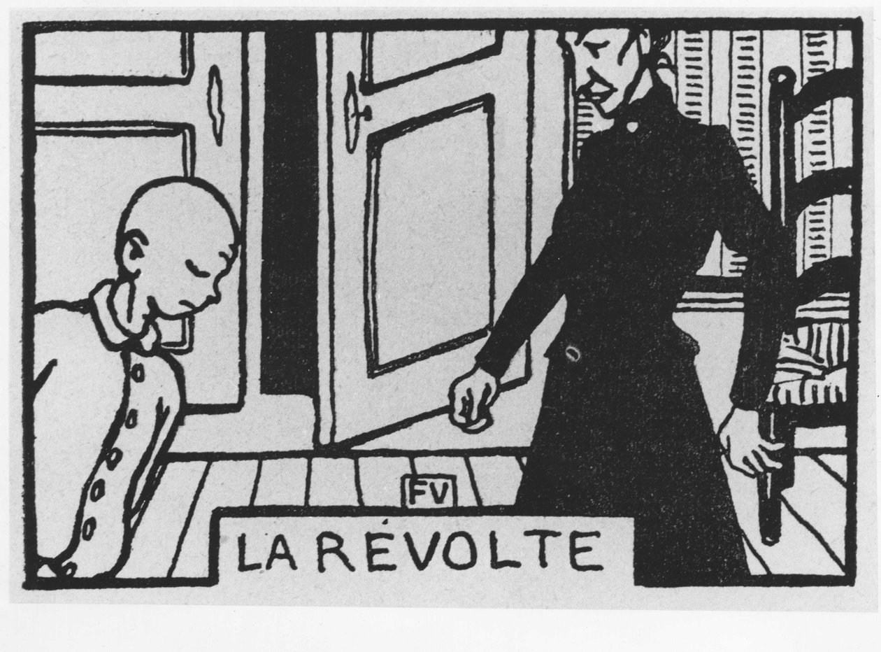 kuvitus porkkanapäälle (Poil de Carotte): "la revolte", kirjoittanut Jules Renard, i, toim. Flammarion (kuva) tekijältä Felix Edouard Vallotton