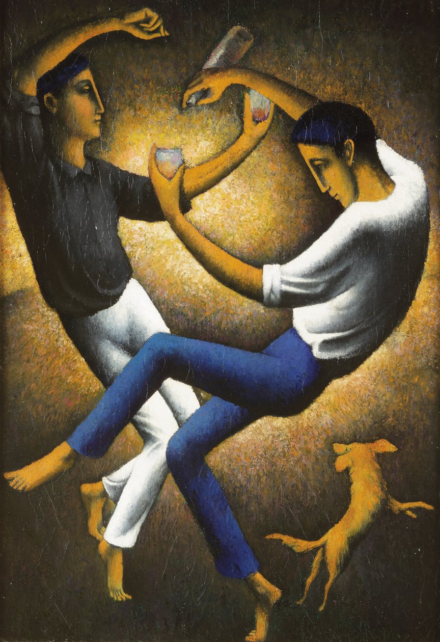 The Two Basques, n. 1912 (öljy kankaalle) tekijältä Felix Elie Tobeen