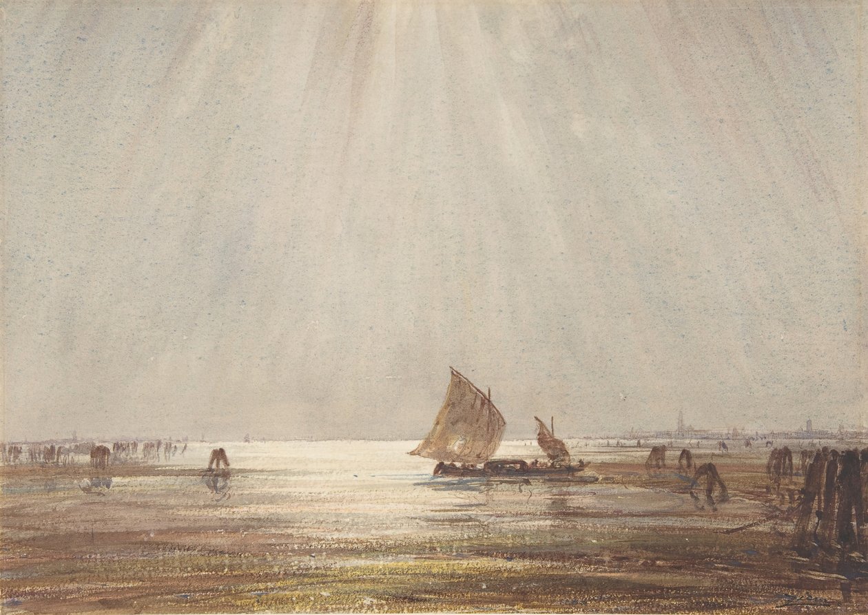 Venetsialainen kalastusvene, n.d. tekijältä Felix Francois Georges Philibert Ziem