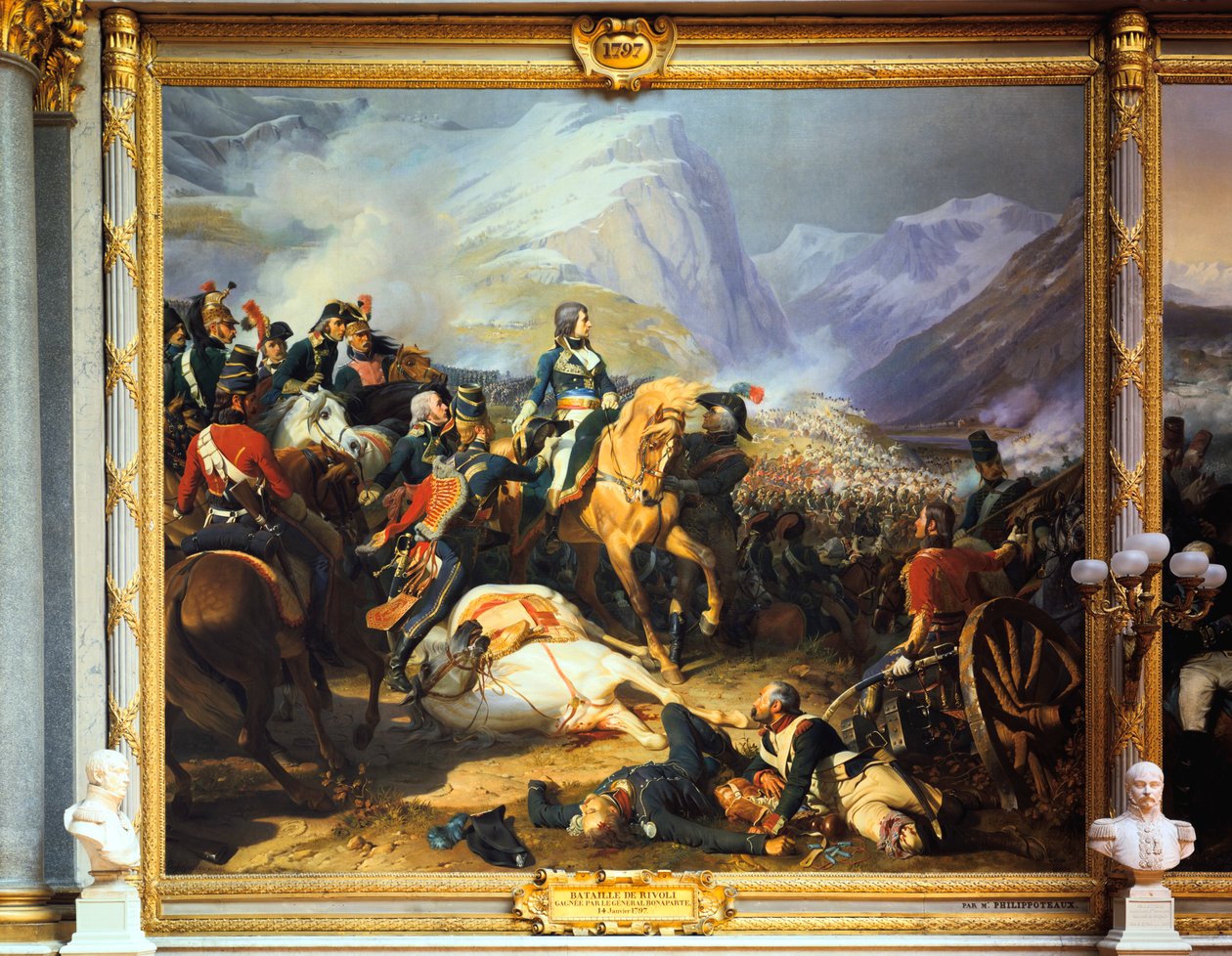 Keisari Napoleon I voitti Rivolin taistelun, 14. tammikuuta 1797, c1835-1884 tekijältä Felix Henri Emmanuel Philippoteaux