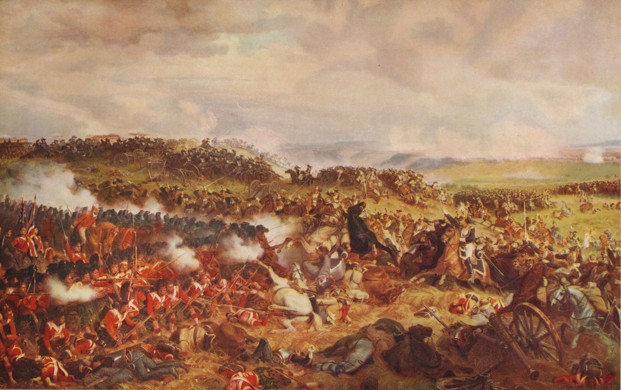 Ranskan Cuirassiersin syyte Waterloossa, 1874, c1915 tekijältä Felix Henri Emmanuel Philippoteaux