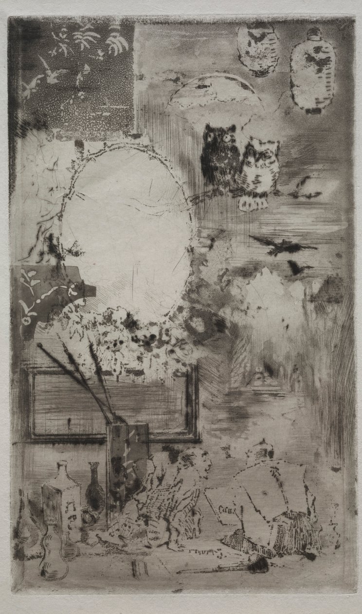 Kaste japanilaiseen tyyliin, 1887. tekijältä Felix Hilaire Buhot