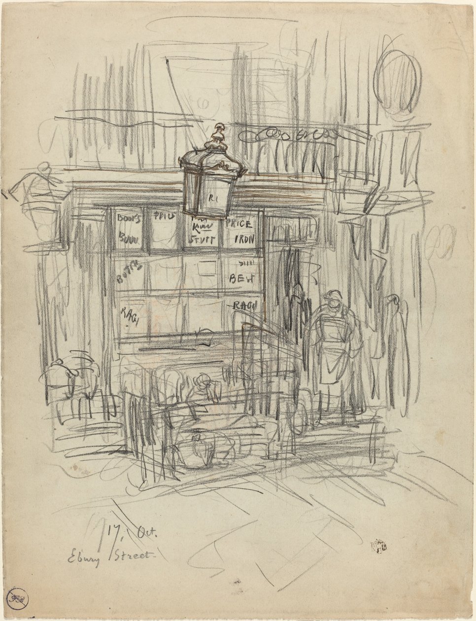Ebury Street, 1876 tai 1879. tekijältä Felix Hilaire Buhot