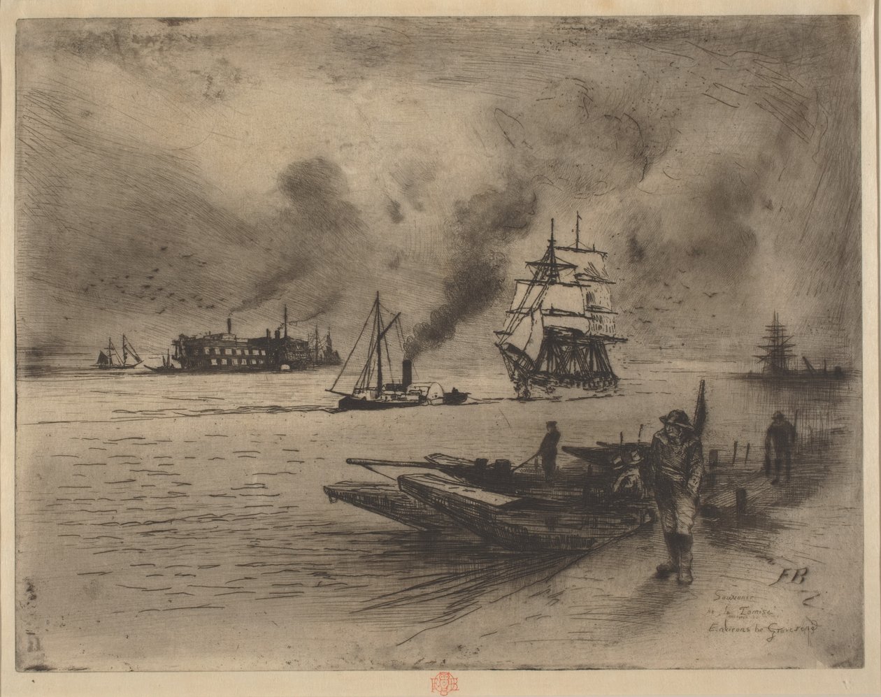 Gravesendin ympäristö, 1883. tekijältä Felix Hilaire Buhot