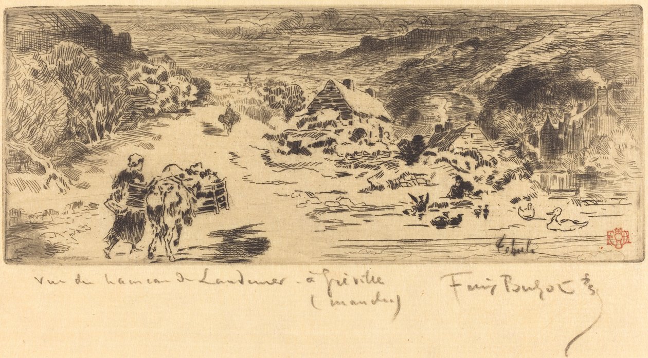 Sisäänkäynti Landemer Haagiin, n. 1873. tekijältä Felix Hilaire Buhot