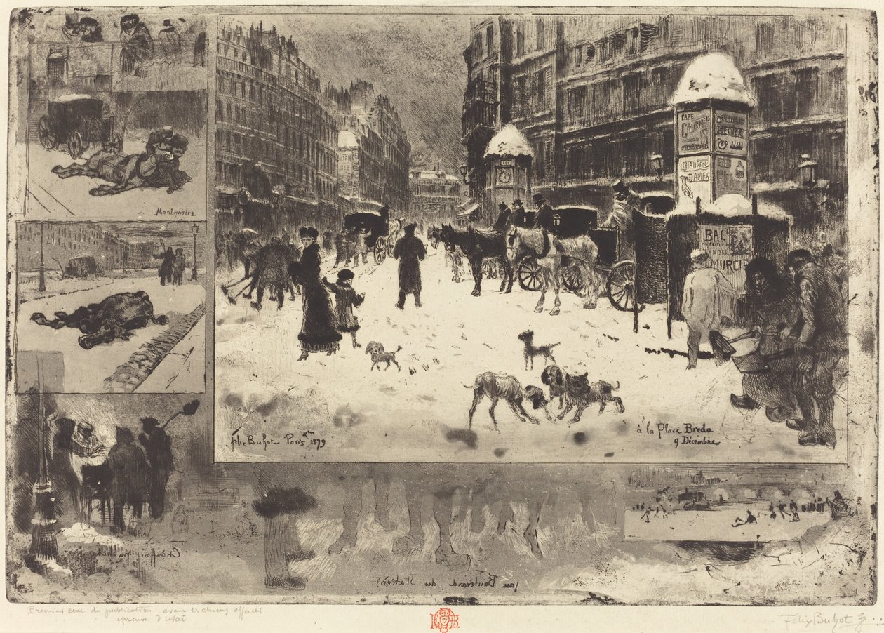 Talvi Pariisissa Talvi Pariisissa, 1879. tekijältä Felix Hilaire Buhot