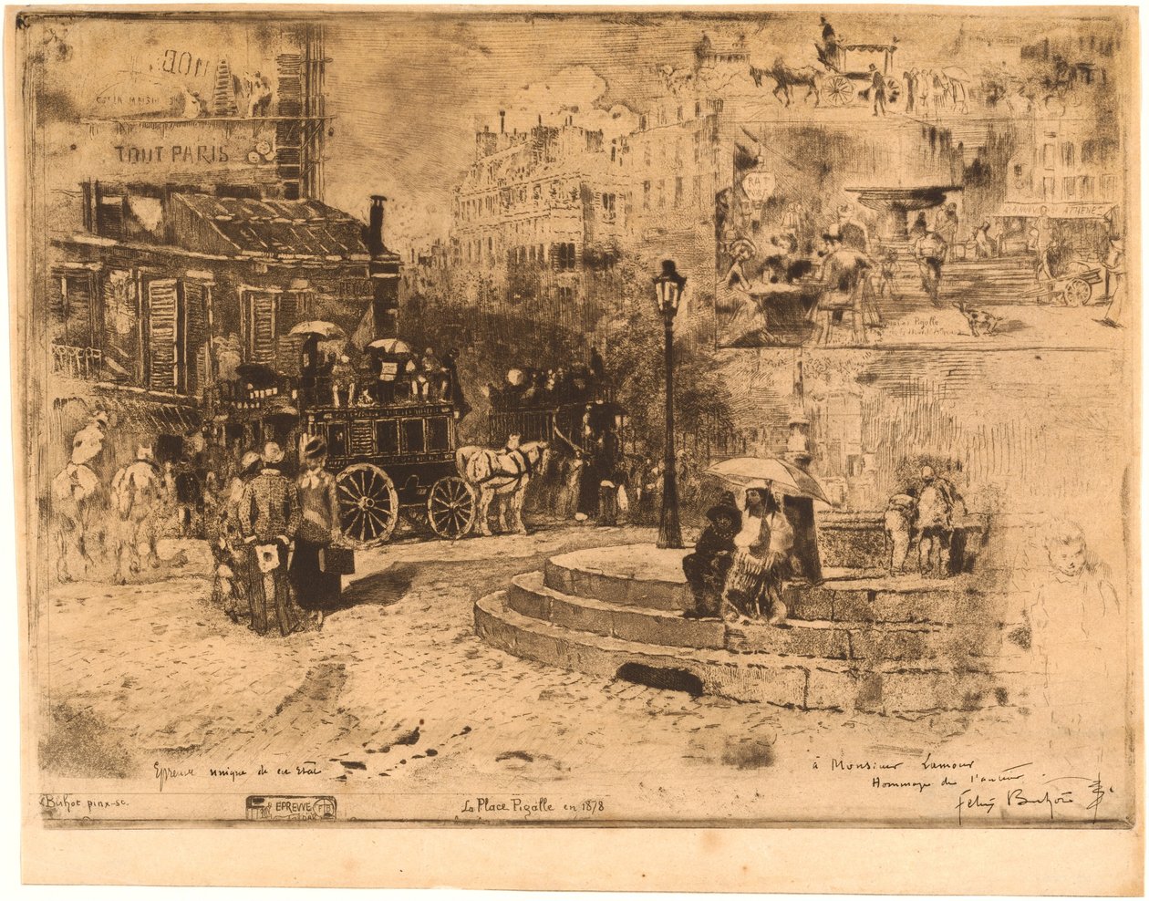 Place Pigalle vuonna 1878 Place Pigalle vuonna 1878, 1878. tekijältä Felix Hilaire Buhot
