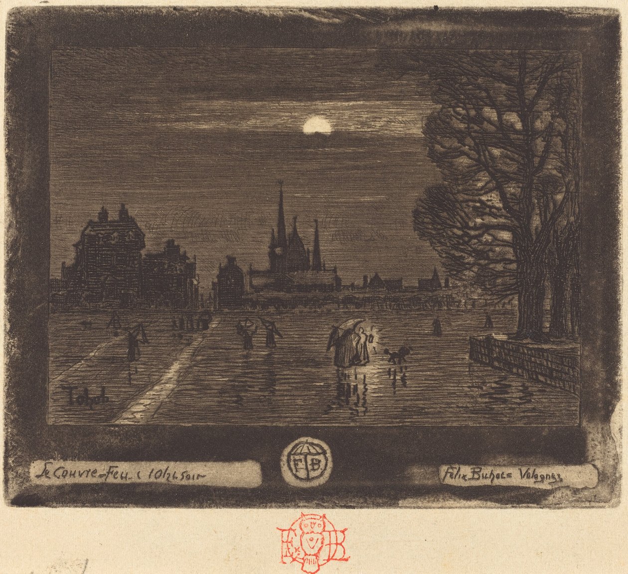 Curfew The Curfew [recto], 18741875. tekijältä Felix Hilaire Buhot