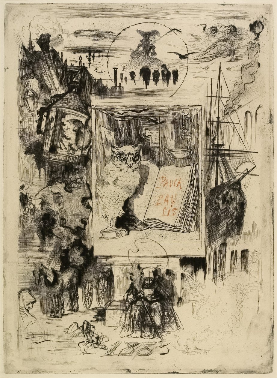 Le Hibou (Pöllö), 1883 tekijältä Felix Hilaire Buhot