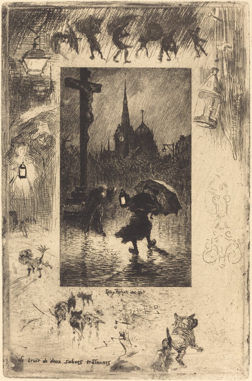 Kahden tukoksen sekoittumisen ääni..., 1878. tekijältä Felix Hilaire Buhot