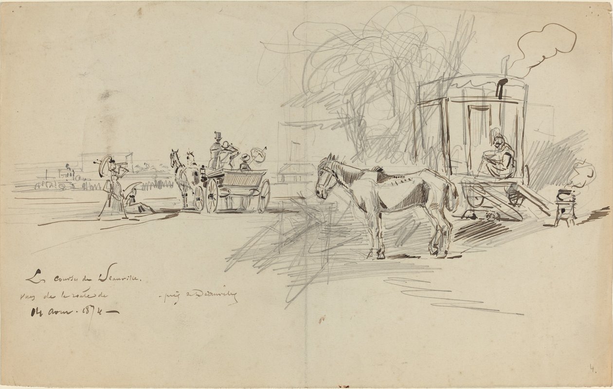 Deauvillen kilpailut, 1874. tekijältä Felix Hilaire Buhot
