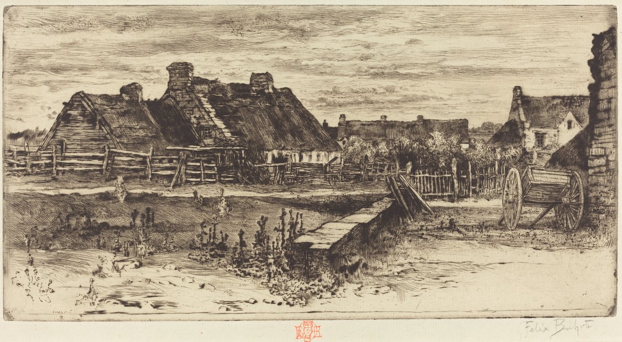 Suuret mökit, 1881. tekijältä Felix Hilaire Buhot