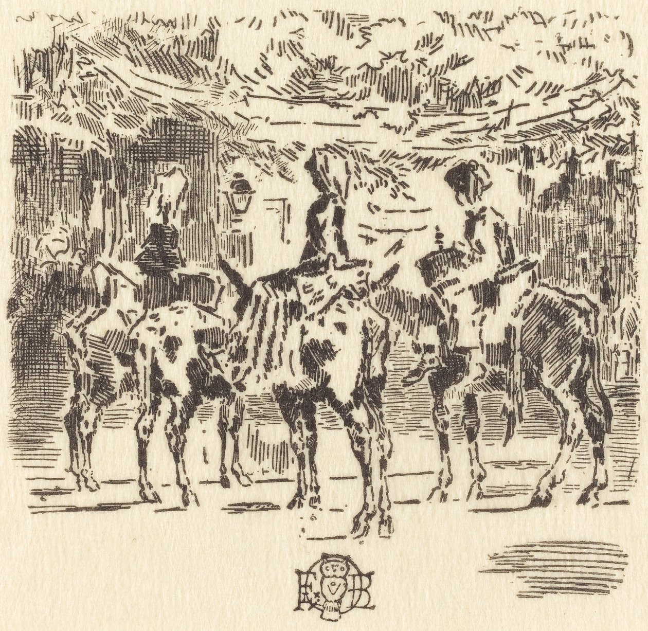 Luchonin pienet aasit, 1873. tekijältä Felix Hilaire Buhot