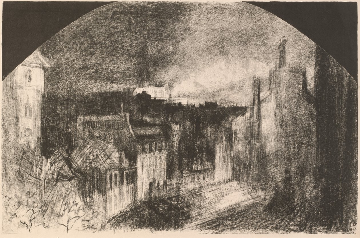Montmartre le 14 Juillet Dia de la Bastilla a Montmartre, 1892. finlandès tekijältä Felix Hilaire Buhot