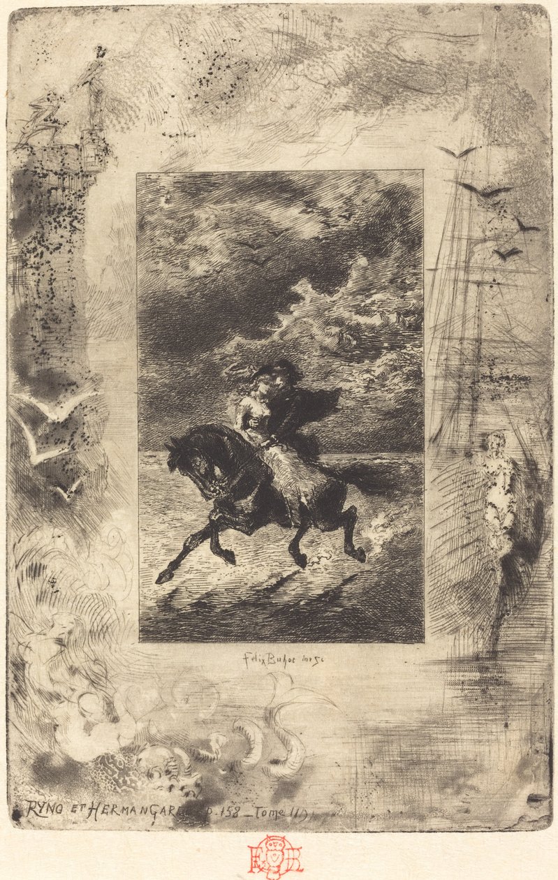 Ryno et Hermangarde, 18791880. tekijältä Felix Hilaire Buhot