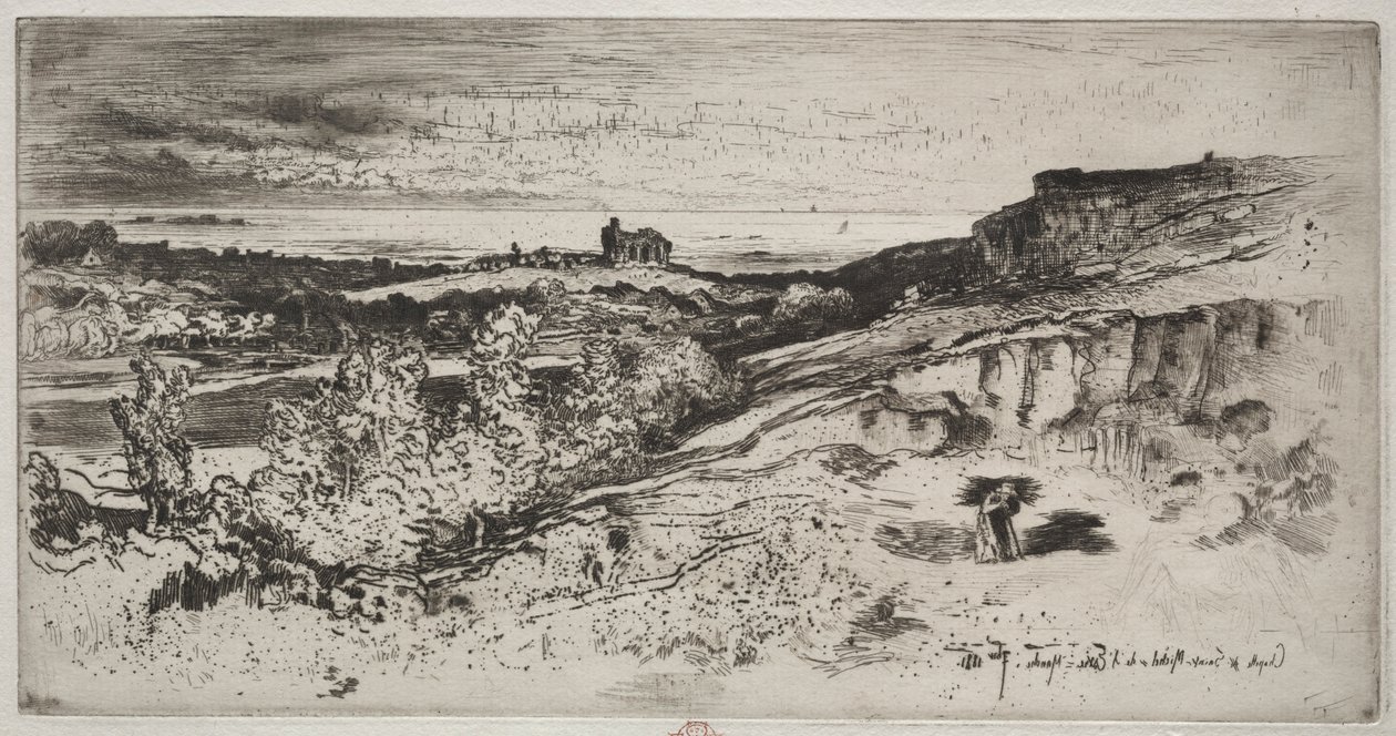 Kappeli Saint-Michel lEstressä, 1881. tekijältä Felix Hilaire Buhot