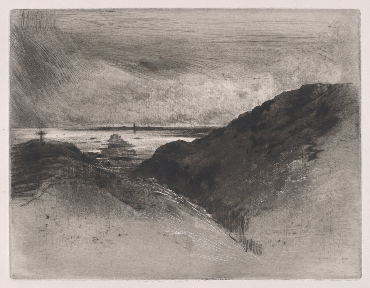 Cliff - Saint-Malon lahti, 1889-90. tekijältä Felix Hilaire Buhot