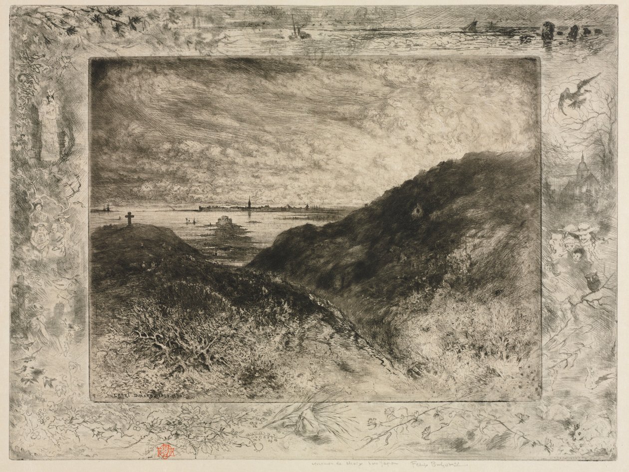 Kallio: Saint-Malon lahti, 1886-1890. tekijältä Felix Hilaire Buhot